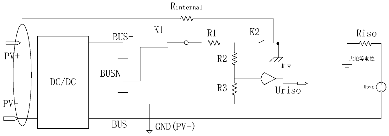 Insulation impedance detection circuit and method for non-isolated photovoltaic inverter