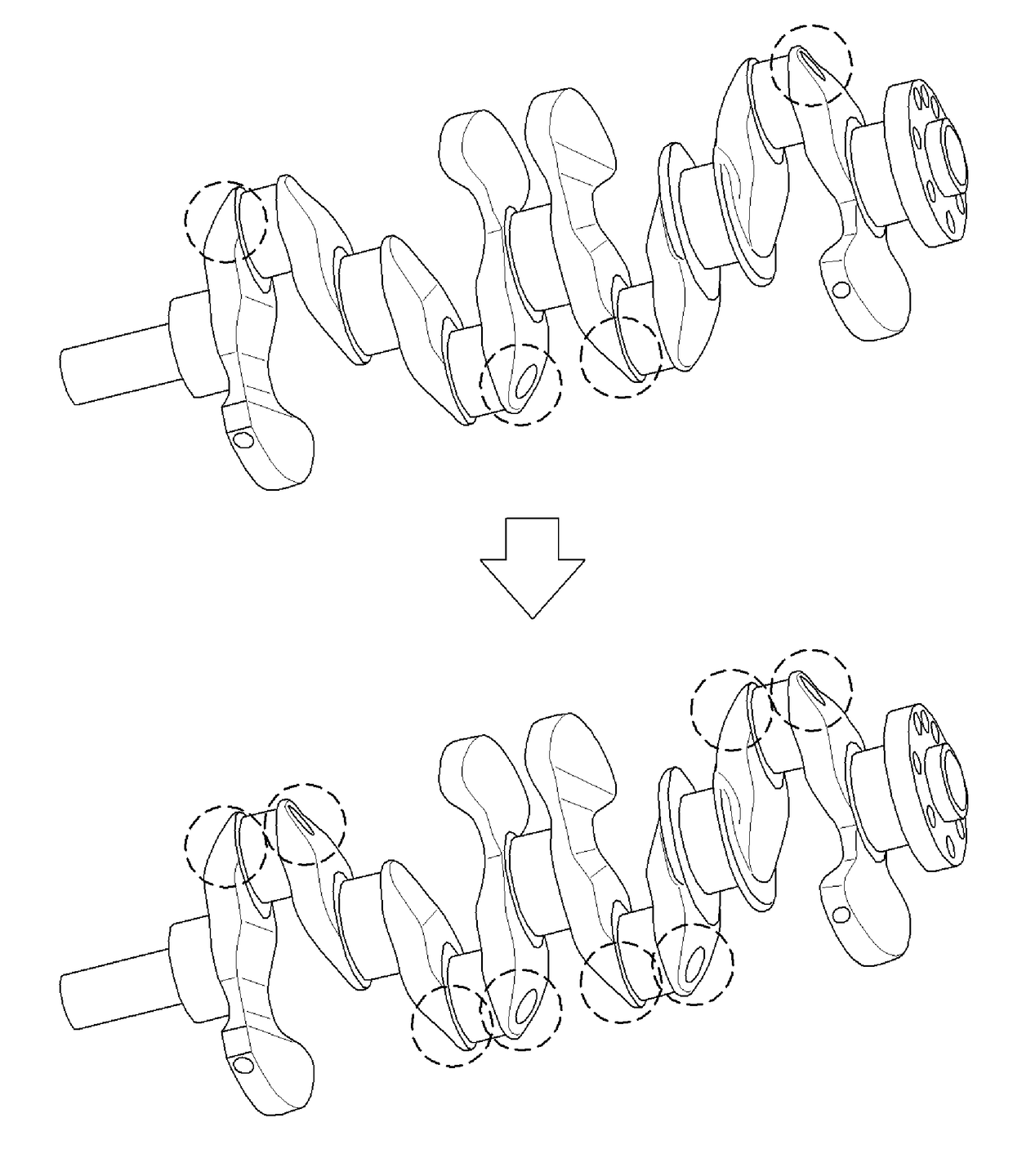 Method of manufacturing crankshaft having weight-reducing forged holes