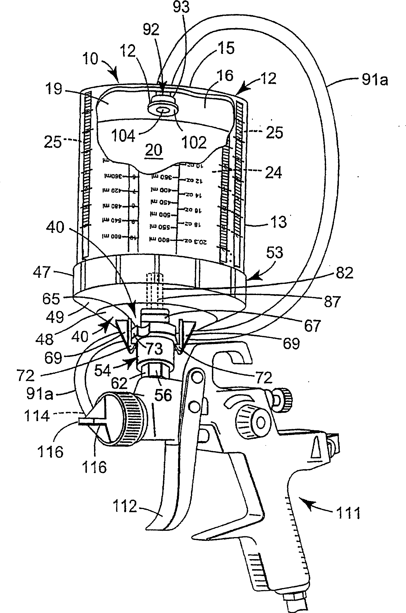 A liquid supply component assisted with a spray gun and a liquid supply method thereof