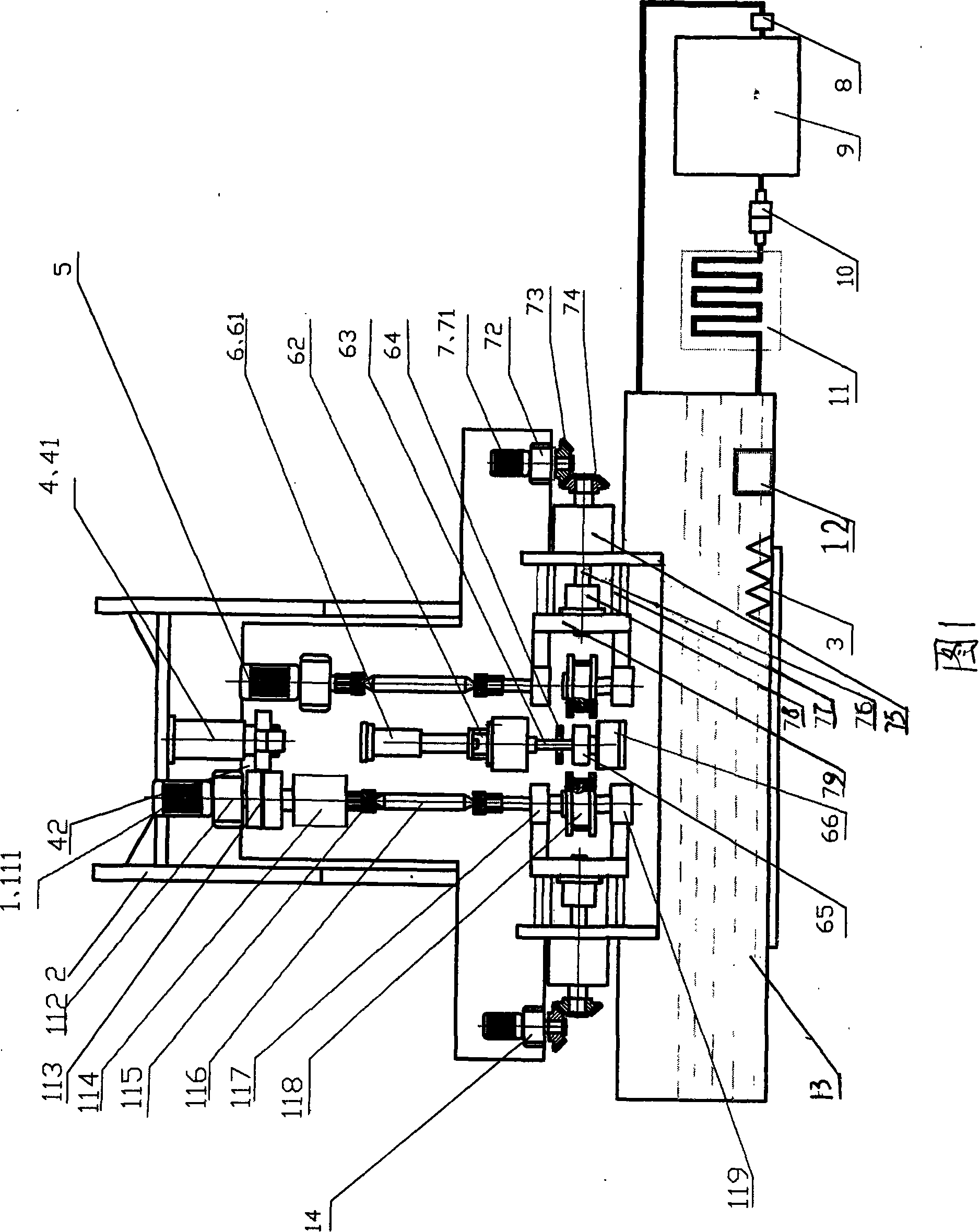 Gear wheel precision hot rolling extruding and grinding machine and processing method thereof