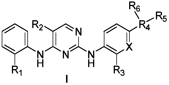 2,4-diarylaminopyrimidine derivative as well as preparation method and application thereof