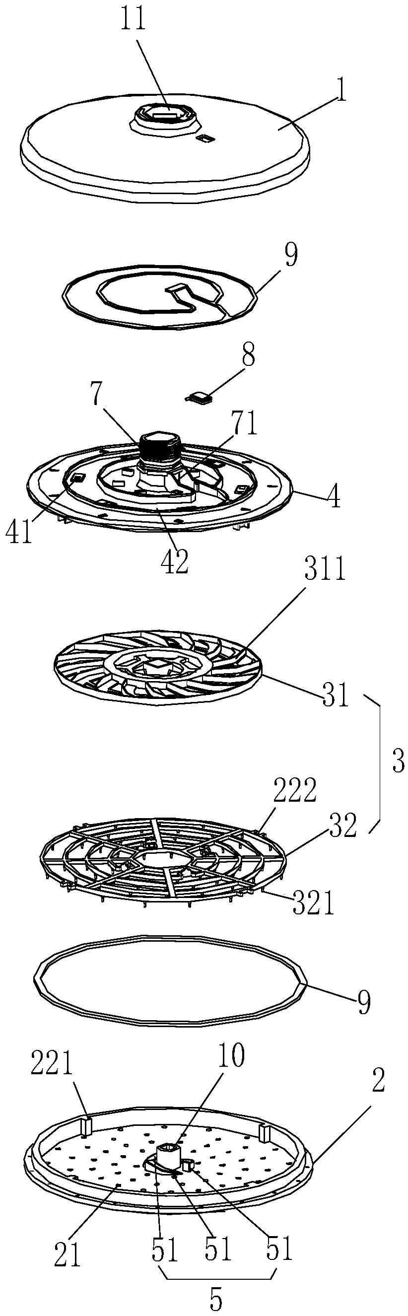 Dynamic cleaning water outlet device