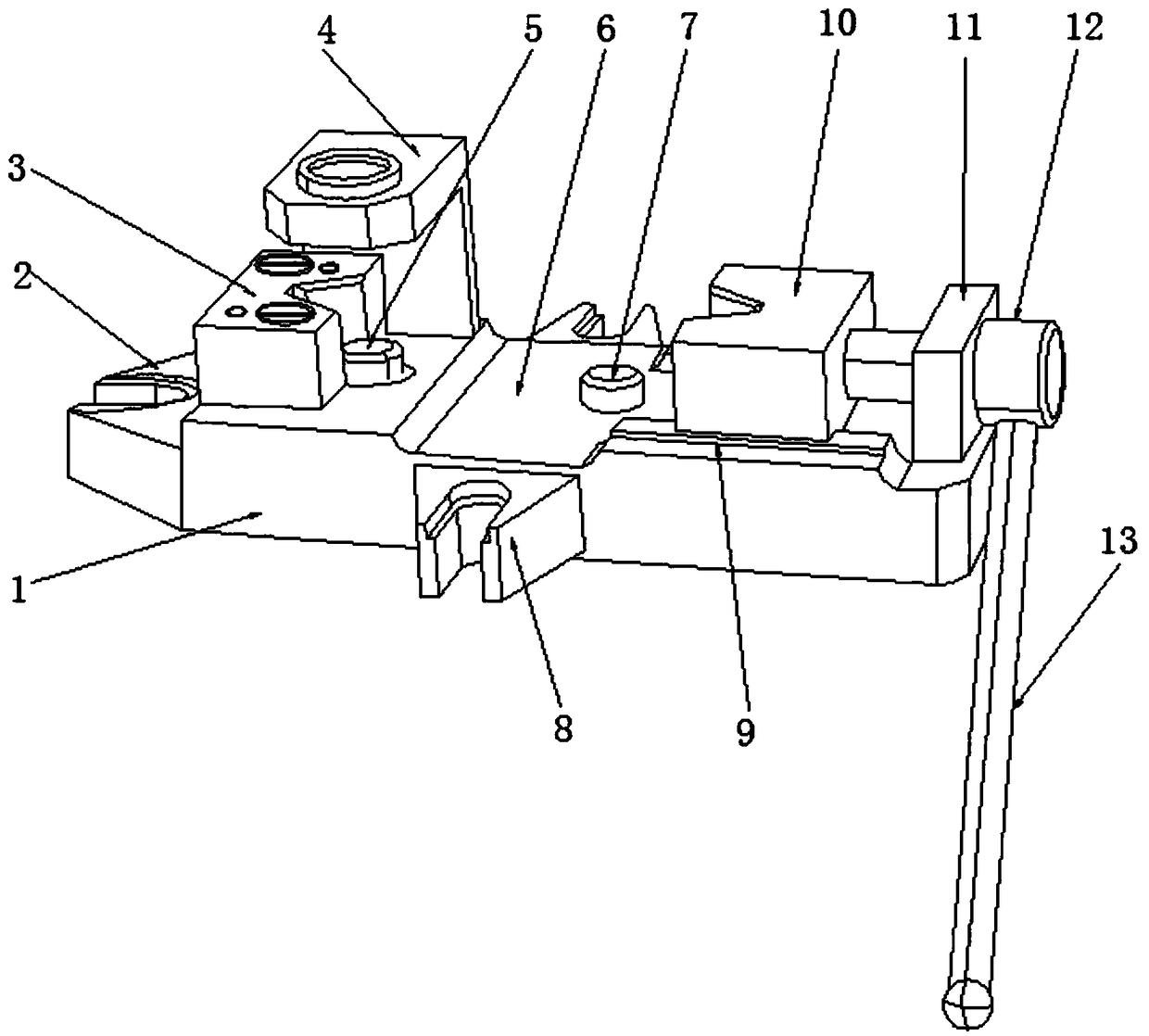 Clamping device used for lock machining