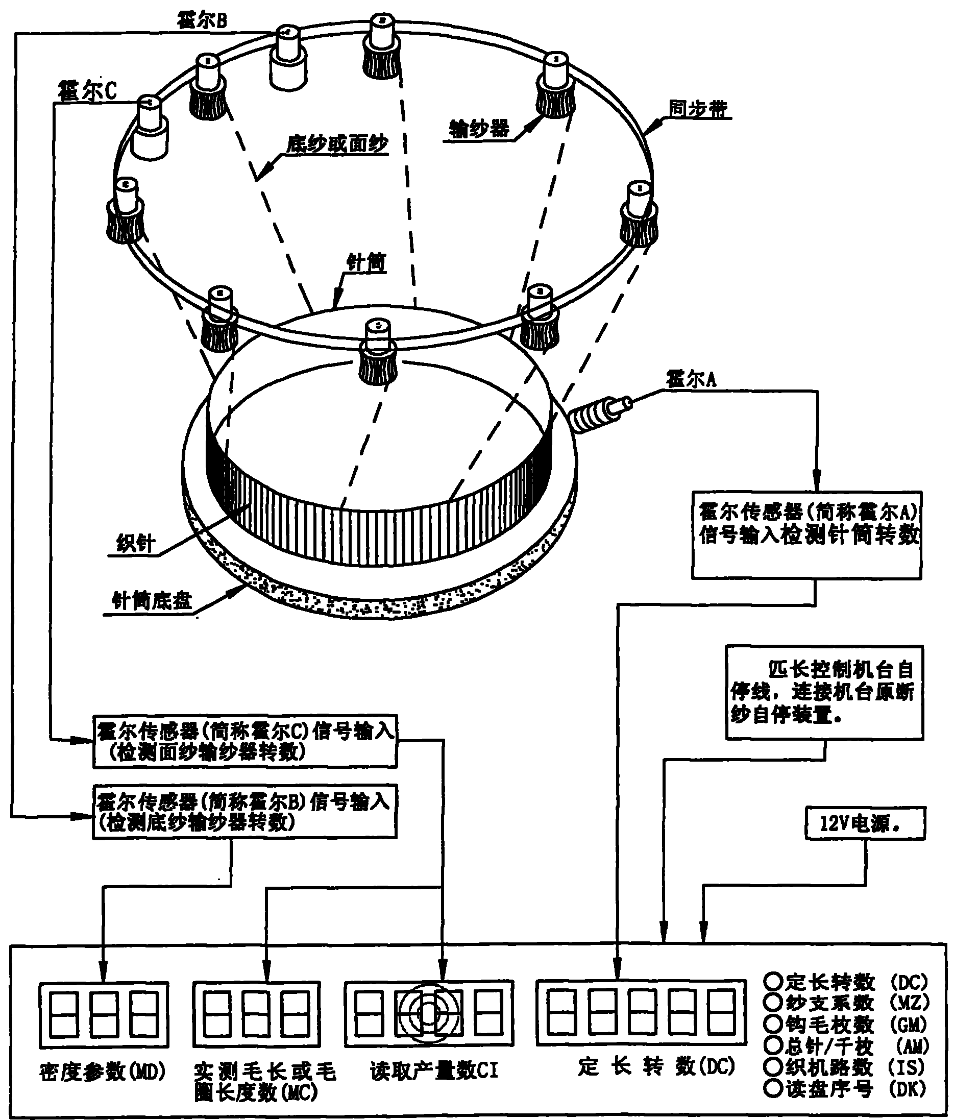 Parameter detecting device and method for textile weaving process