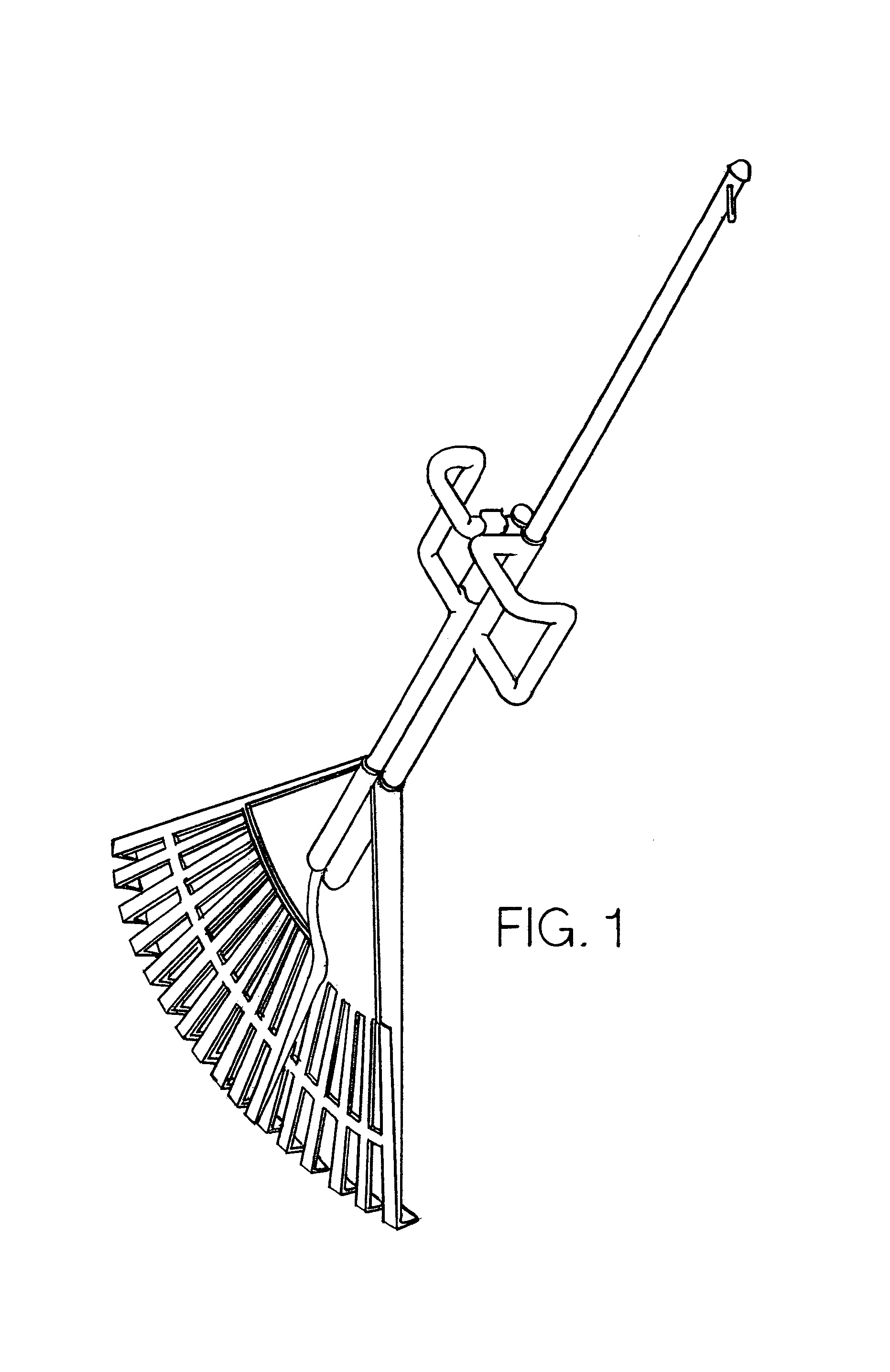 Picking rake with dual handles and dual rake heads for gathering and picking material