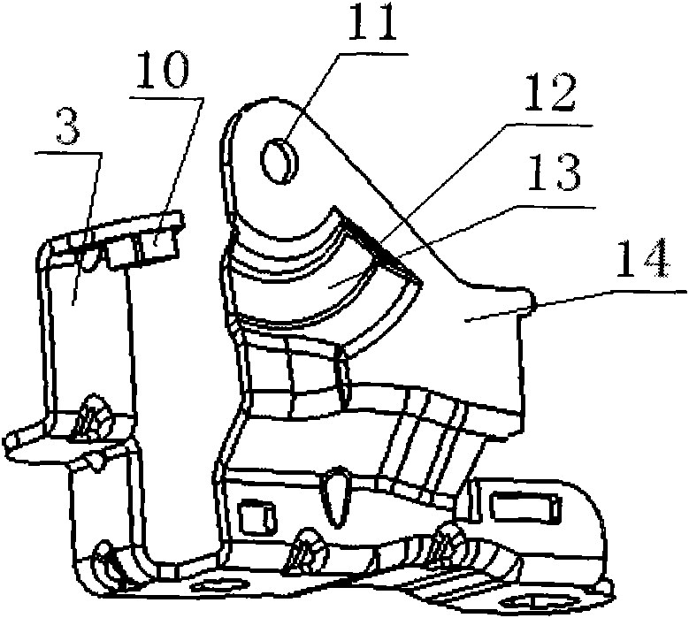 Automobile front hood hinge