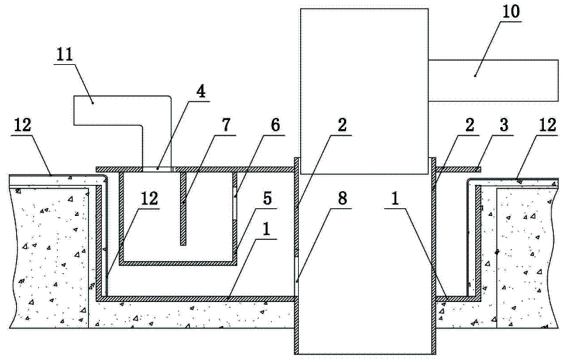 Riser connecting member for draining at same layer