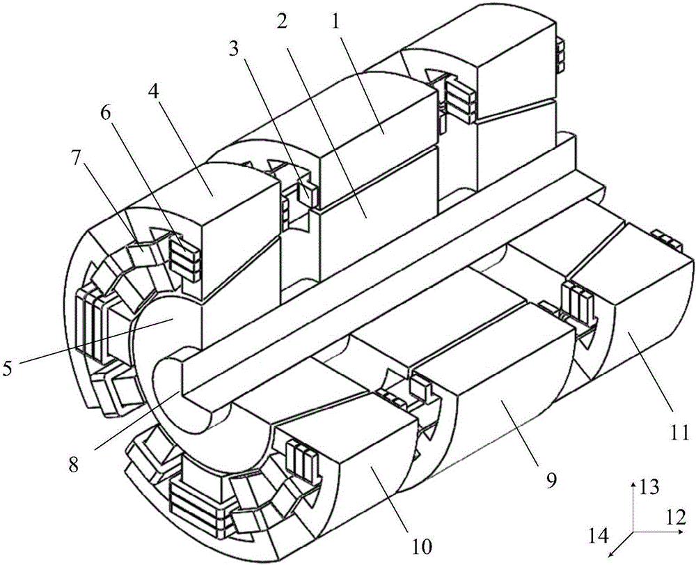 Conical magnetic suspension dual-passage switch reluctance machine and control method