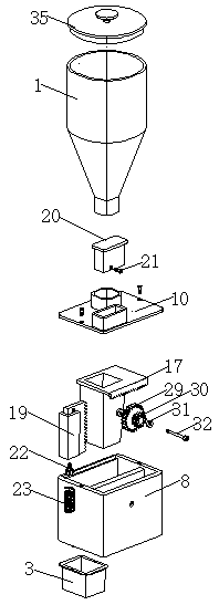 Semiautomatic food material storage device