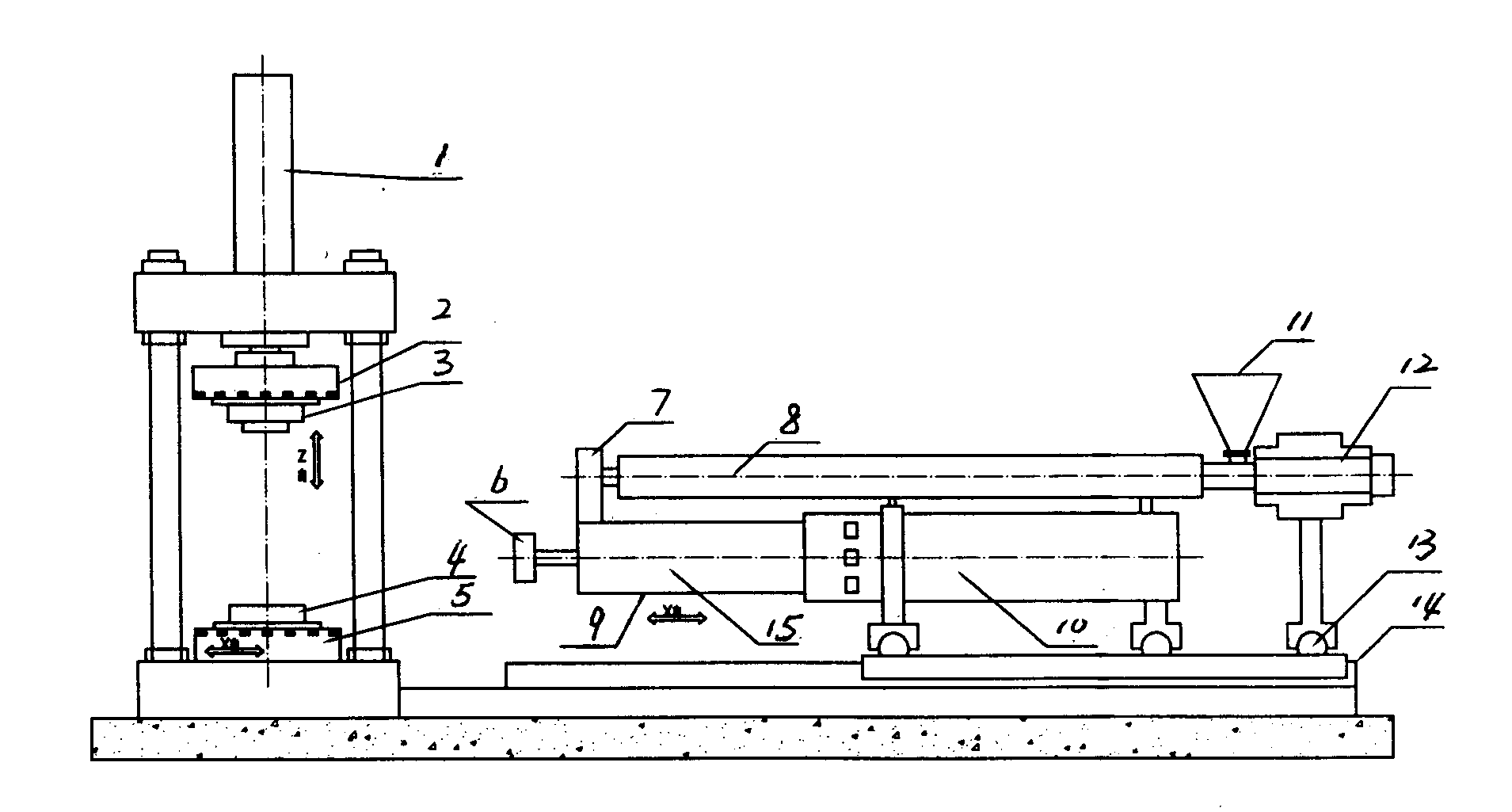 Apparatus and process for forming low-pressure and large-capacity digital-controlled extruding pouring plastic