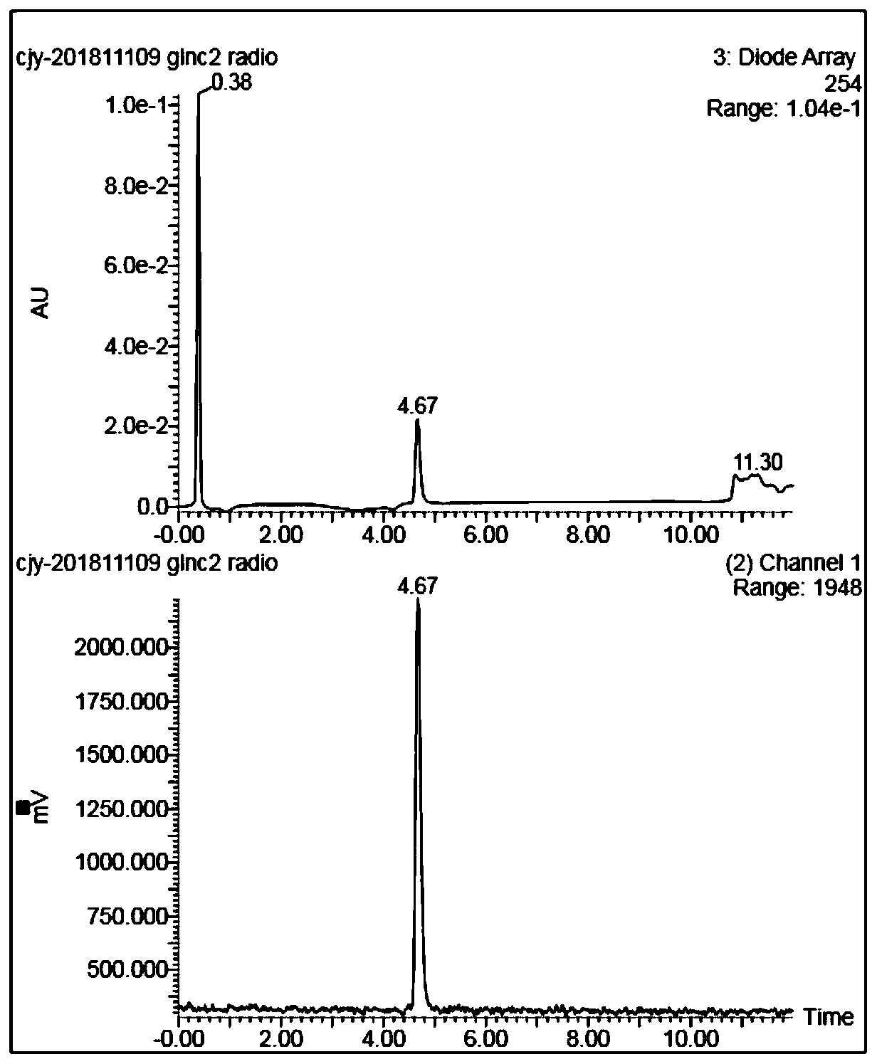 Glutamine boron trifluoride analogue with elongated carbon chain