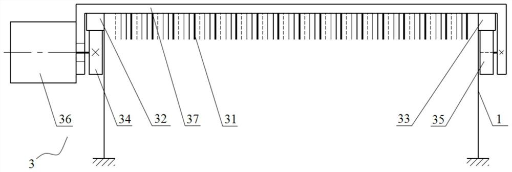 A mechanical blank assembly device for side-pressed bamboo laminated timber infinitely long laminates