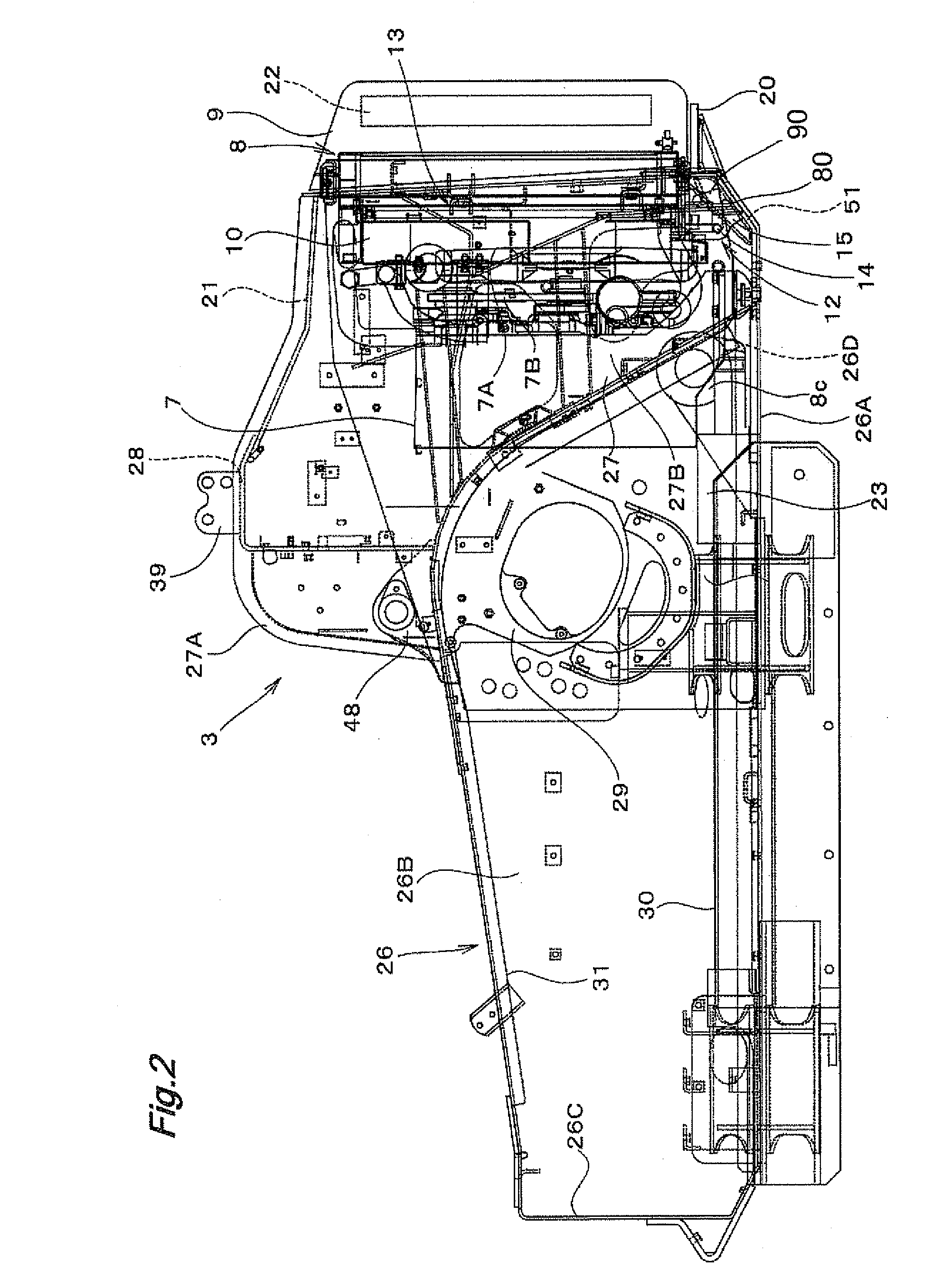 Mounting Arrangement for Mounting Cooler Unit to Work Machine