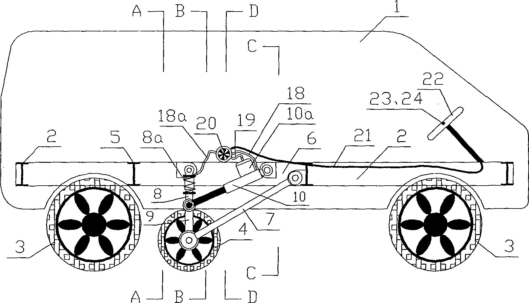 Automobile reinforcing brake auxiliary wheel system