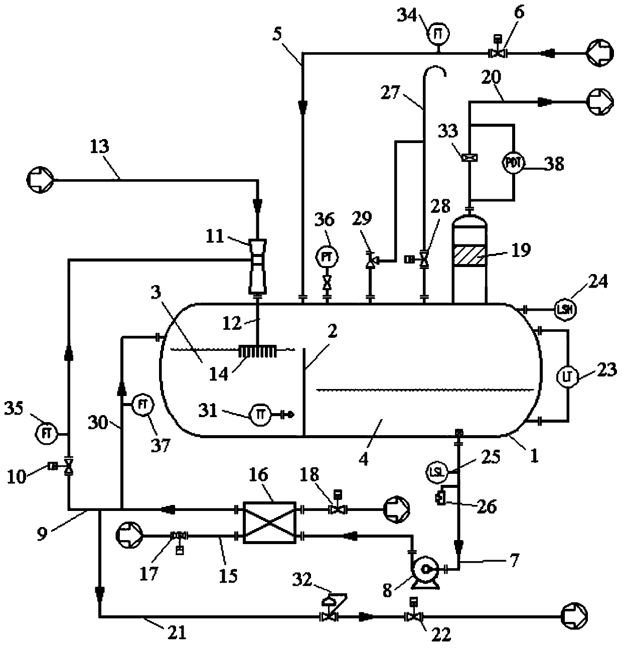 A kind of voc tail gas water sealing device and water sealing method