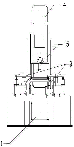 A machine tool for drilling and boring inclined holes of aluminum truck wheels