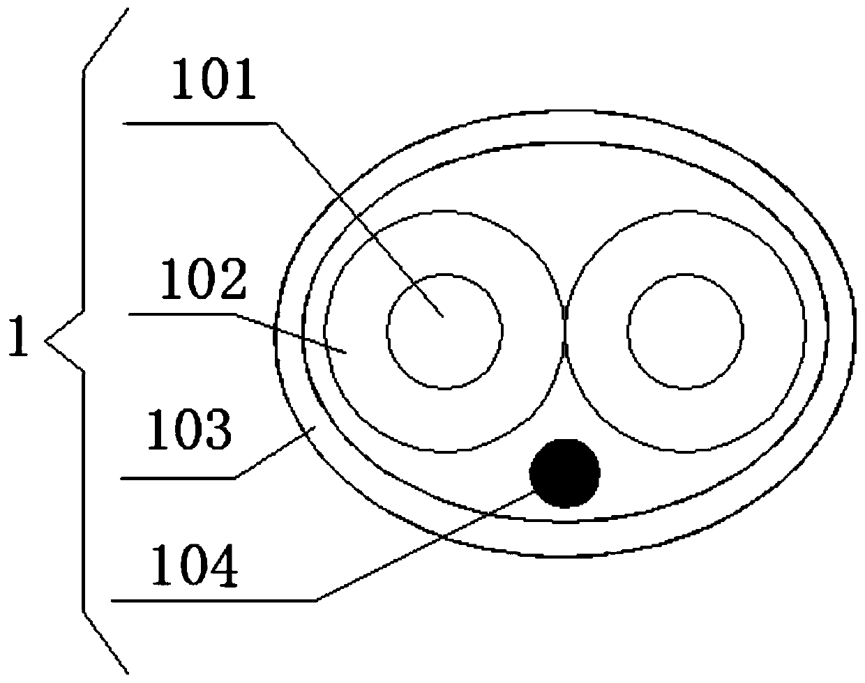 Low-noise coaxial cable with high moisture-proof performance