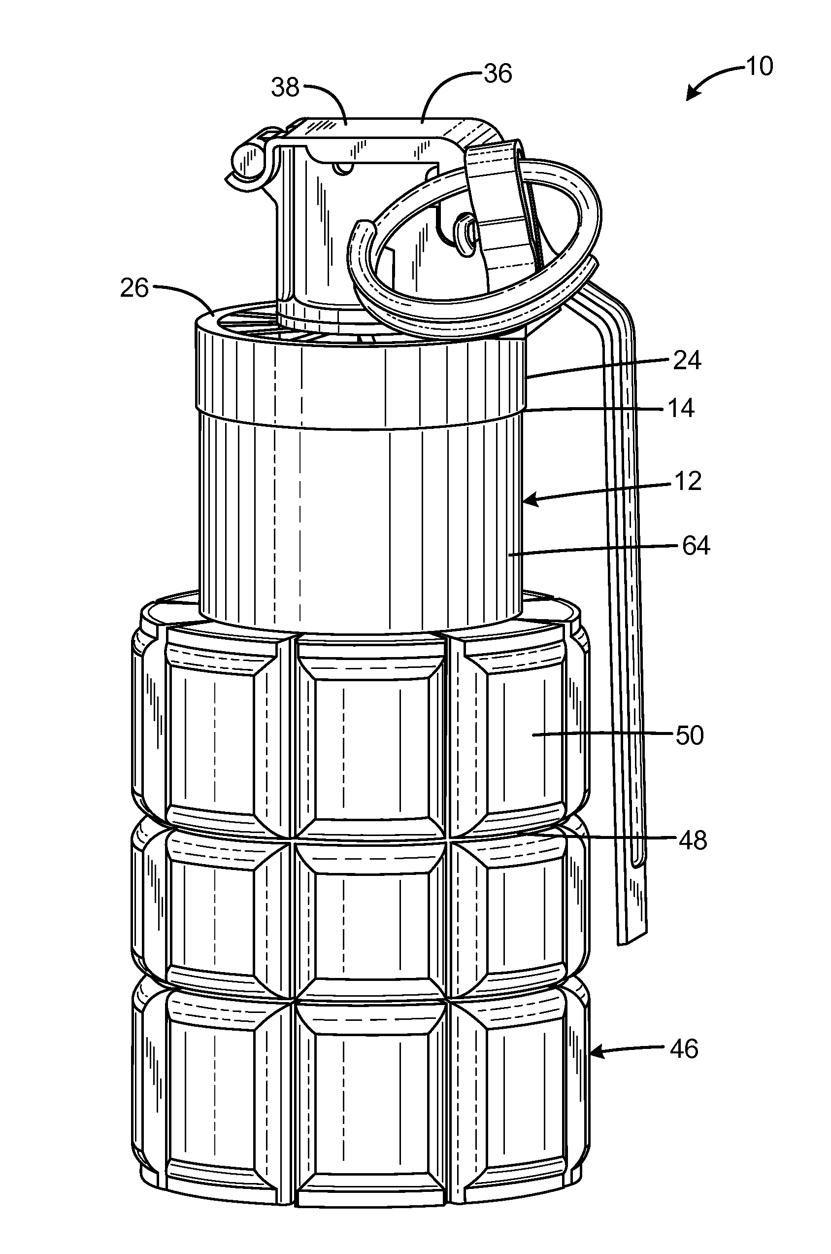 Rubber fragmentation grenade