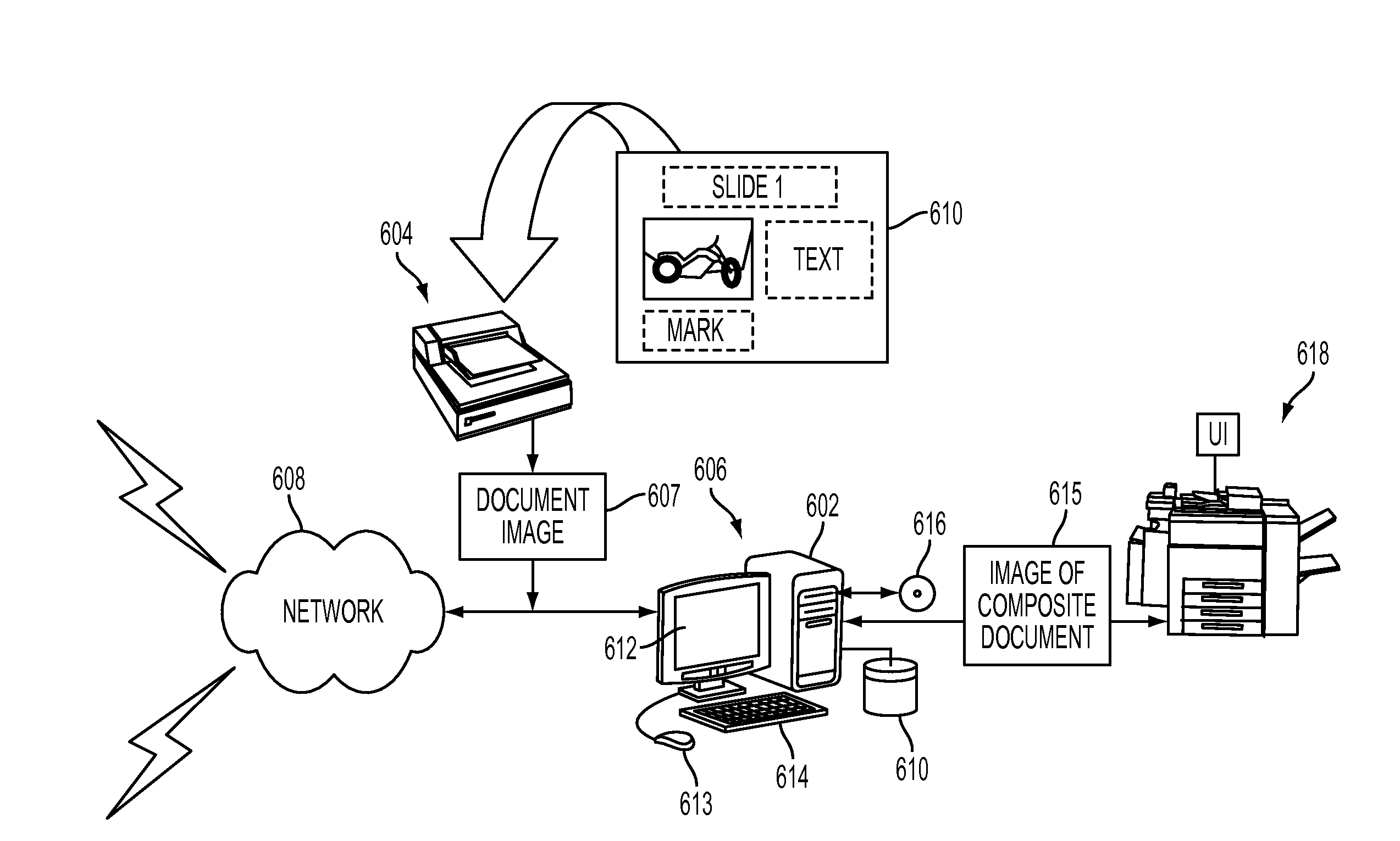 Preserving user applied markings made to a hardcopy original document