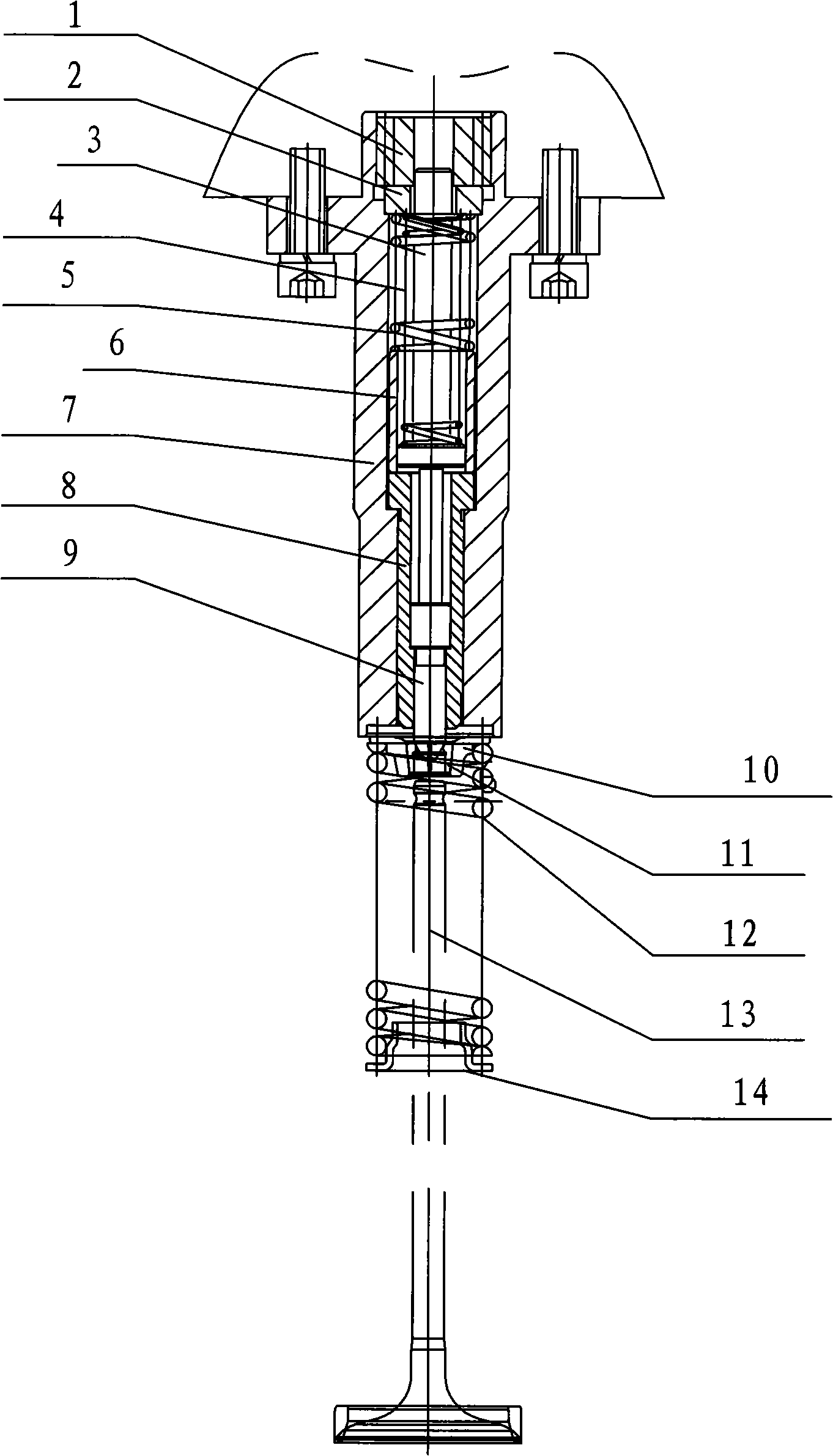 Cylinder cap air valve spring cover, locking plate press-loading head