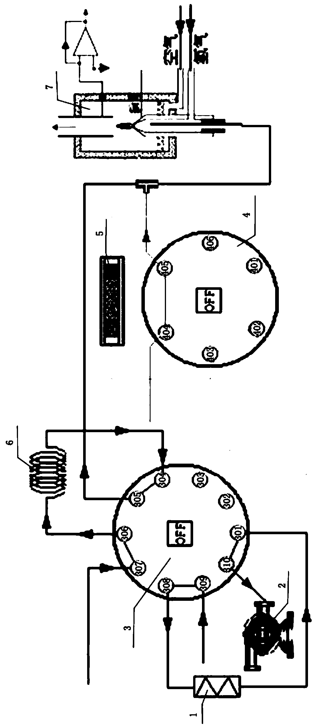 Analysis system for methane and non-methane total hydrocarbons and analysis method thereof