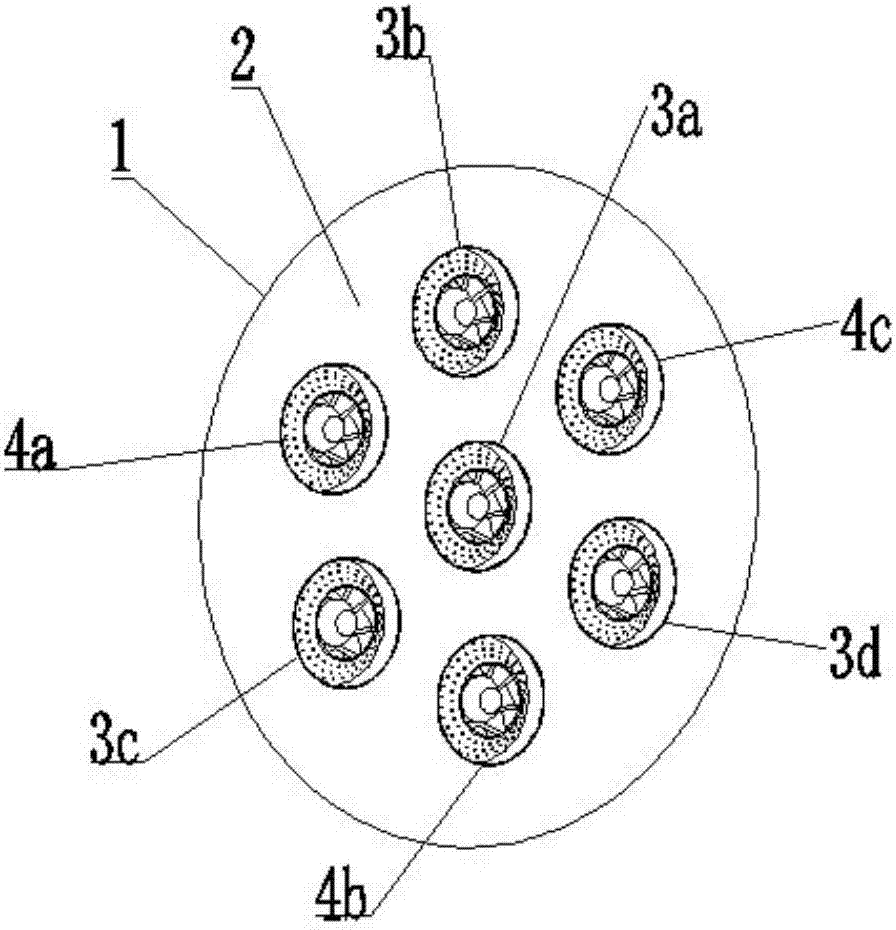 Lean oil multipoint direct injection head for low-pollution combustion chamber of gas turbine