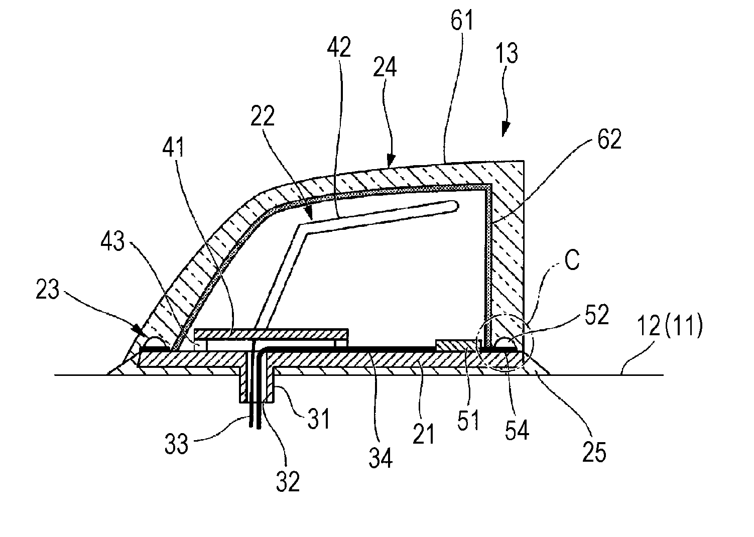 Vehicle antenna with light-emitting body