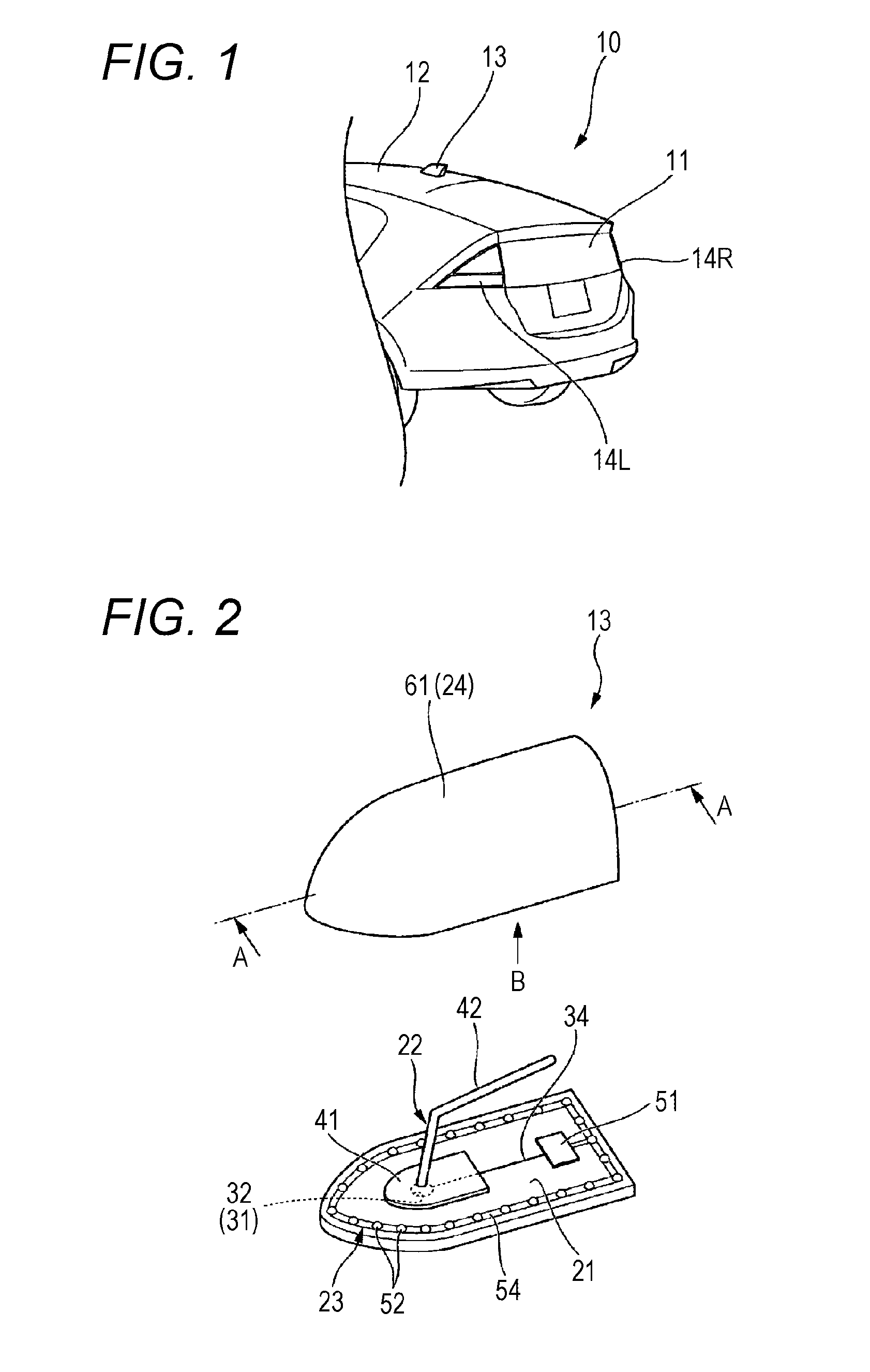 Vehicle antenna with light-emitting body