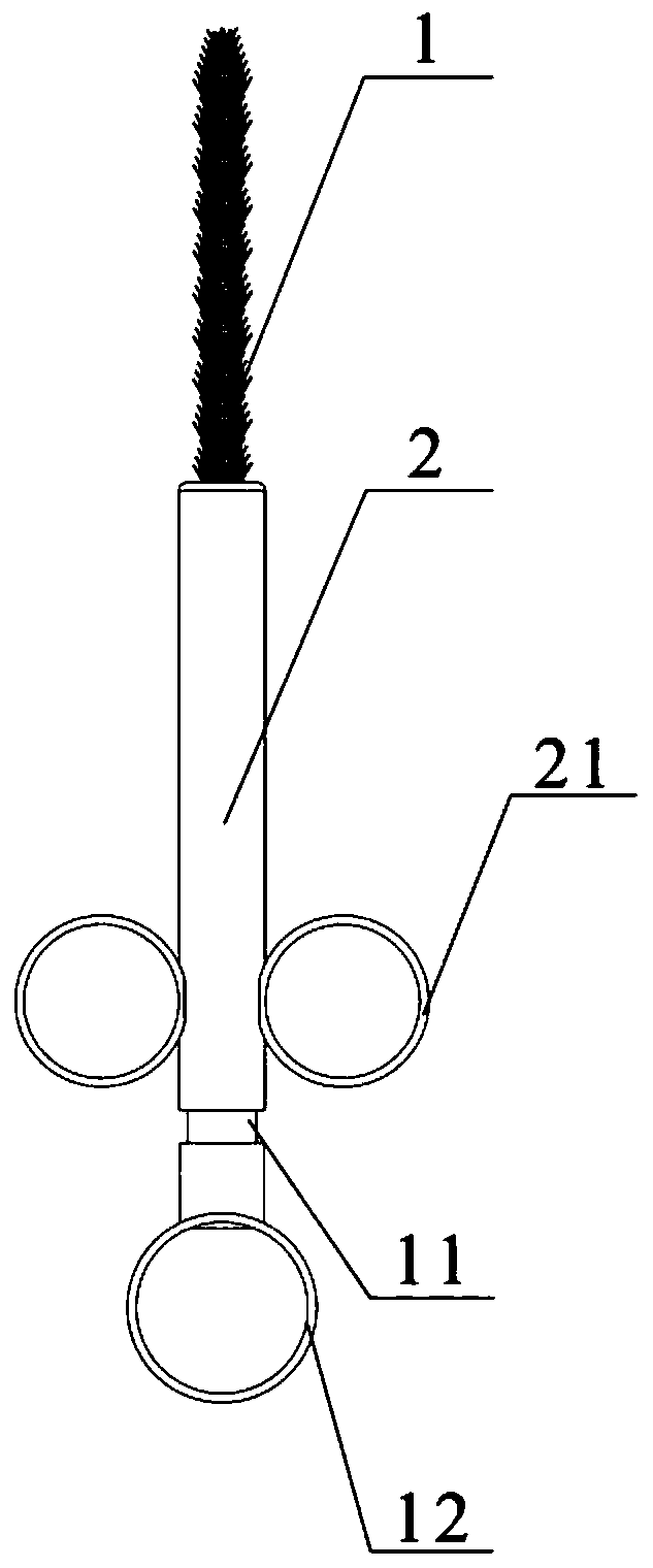 Retractable brush for arthroscope