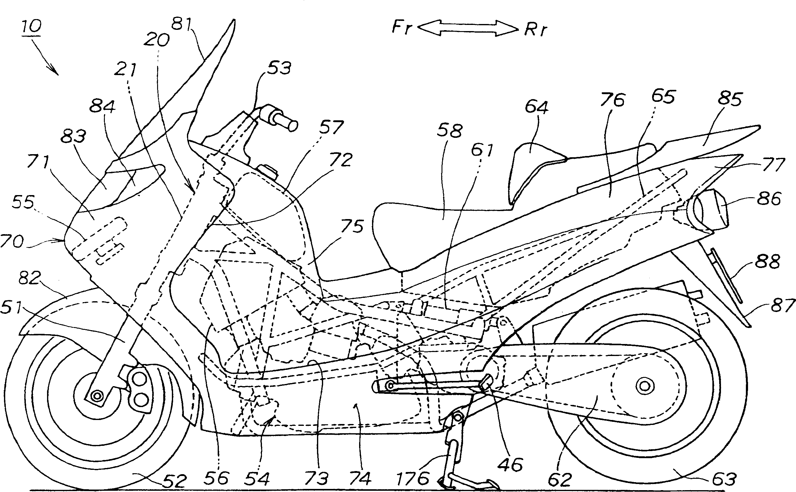 Back absorber mounting structure of lower pedal vehicle