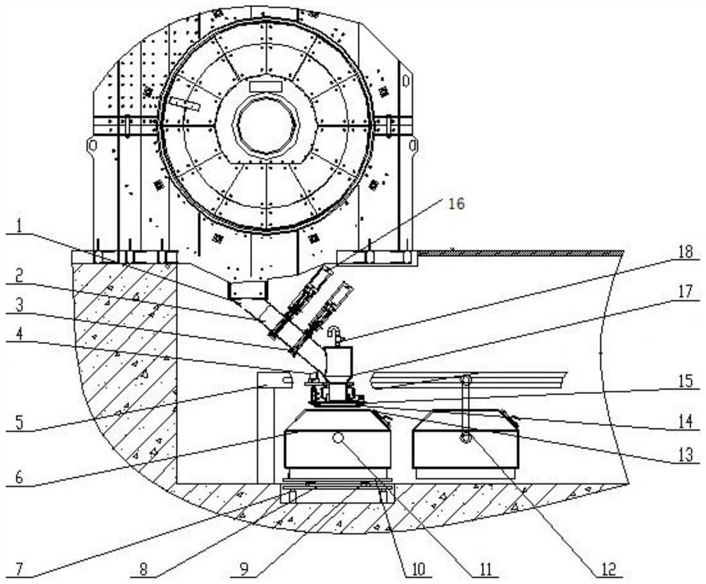 Deslagging device of fan coal mill