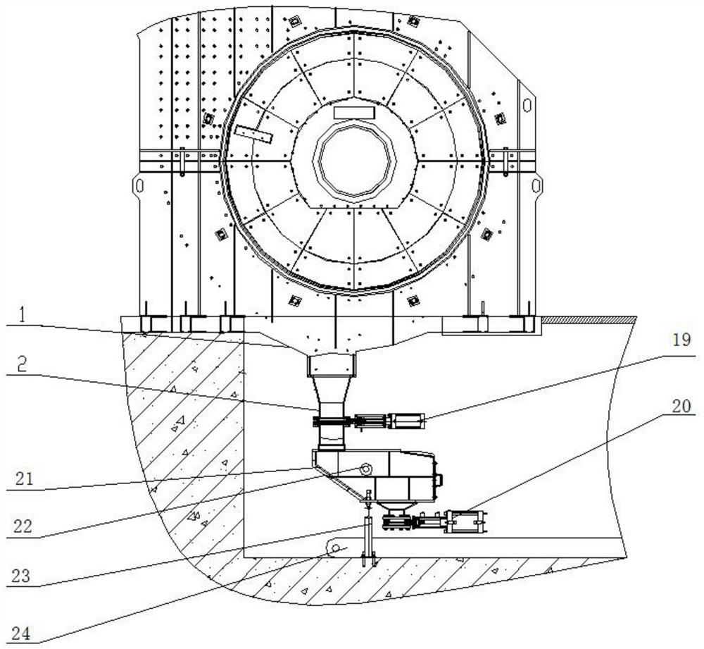 Deslagging device of fan coal mill