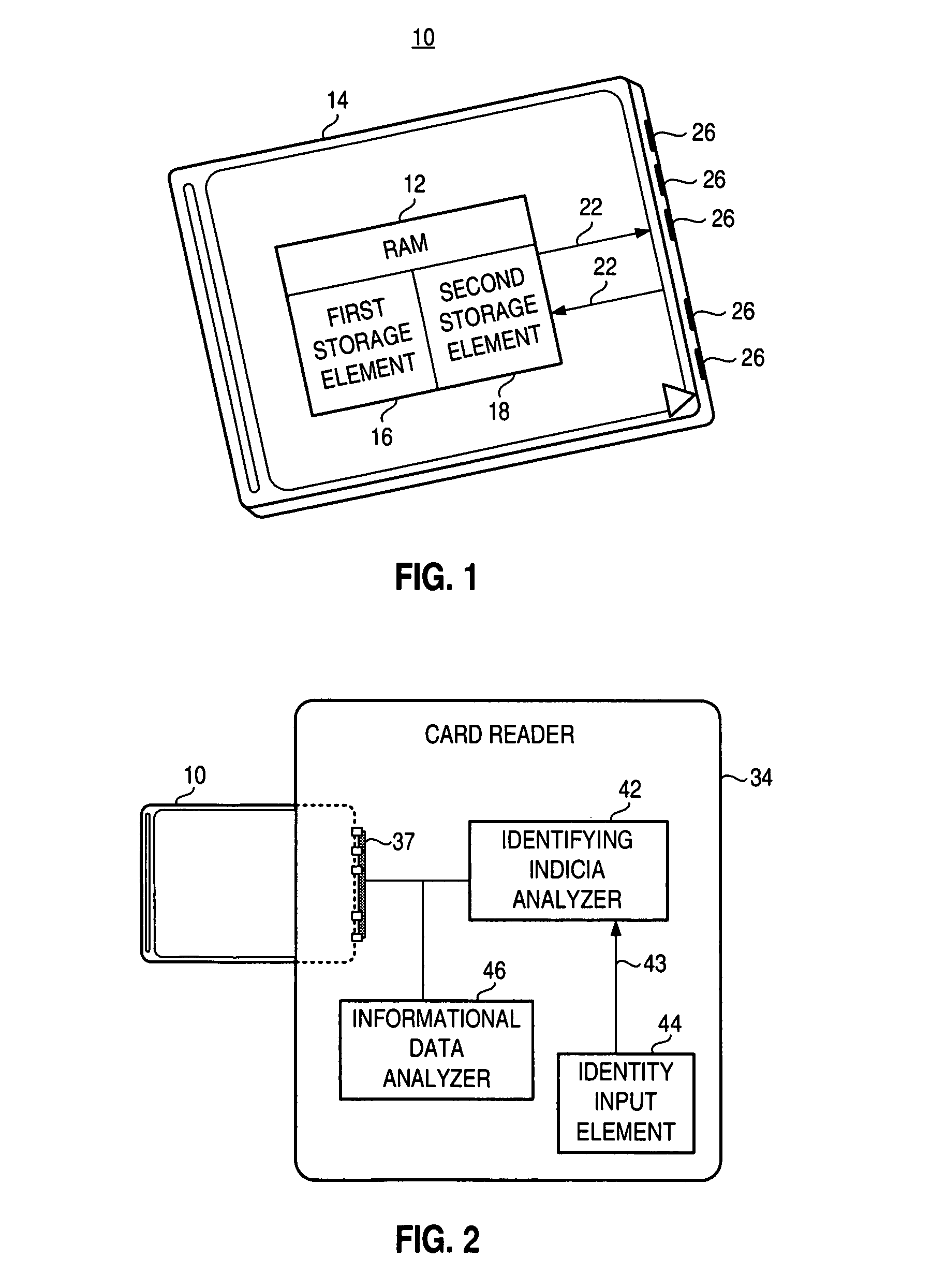 Arrangement, apparatus, and associated method, for providing stored data in secured form for purposes of identification and informational storage