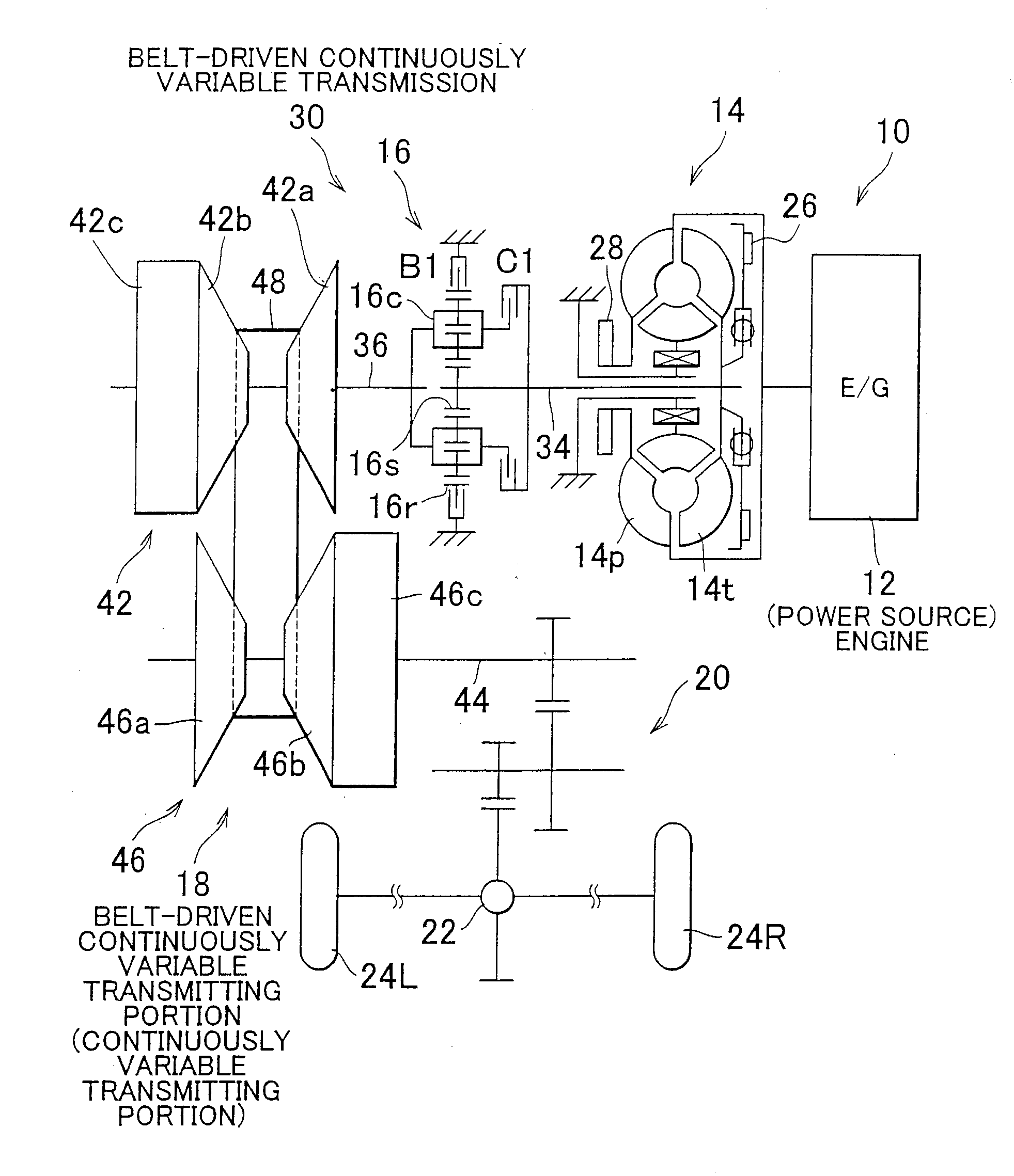 Vehicular belt-driven continuously variable transmission and control method thereof