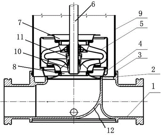 Inflow and outflow water body of pump shaft locating-free inflow and outflow water body structure