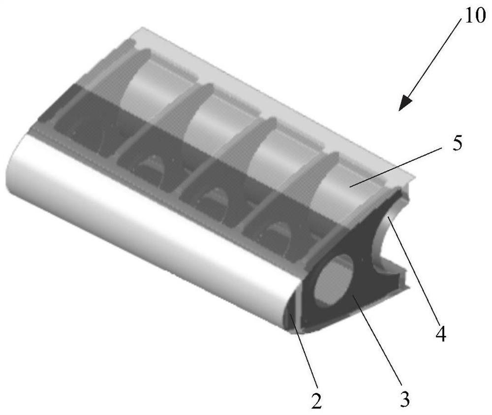 Aircraft bird strike leading edge and support body for aircraft bird strike leading edge