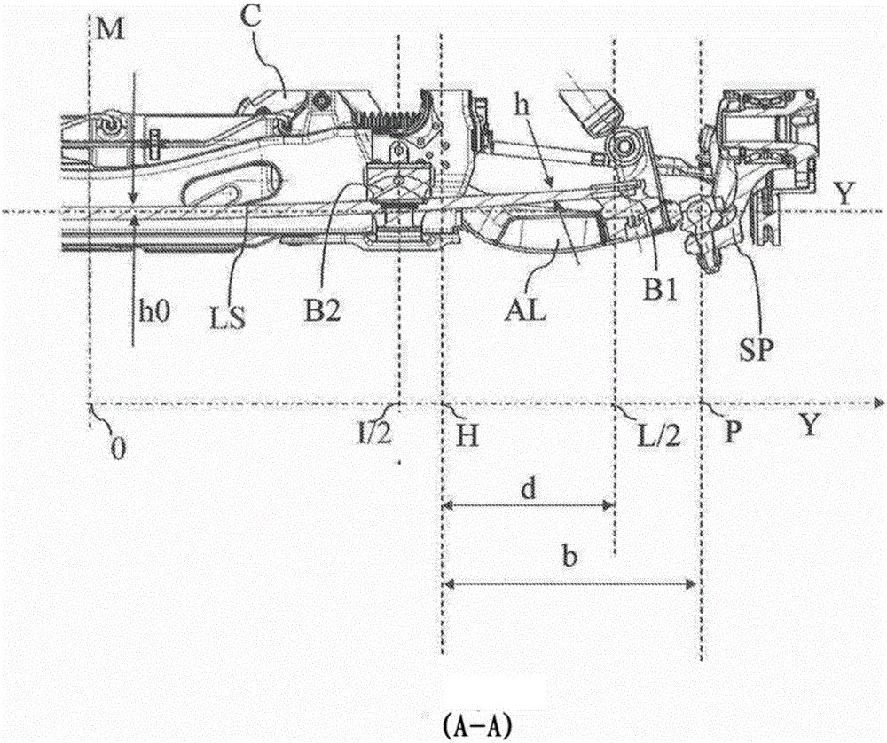 Double wishbone or mcpherson suspension with transverse leaf spring and dimensioning method thereof