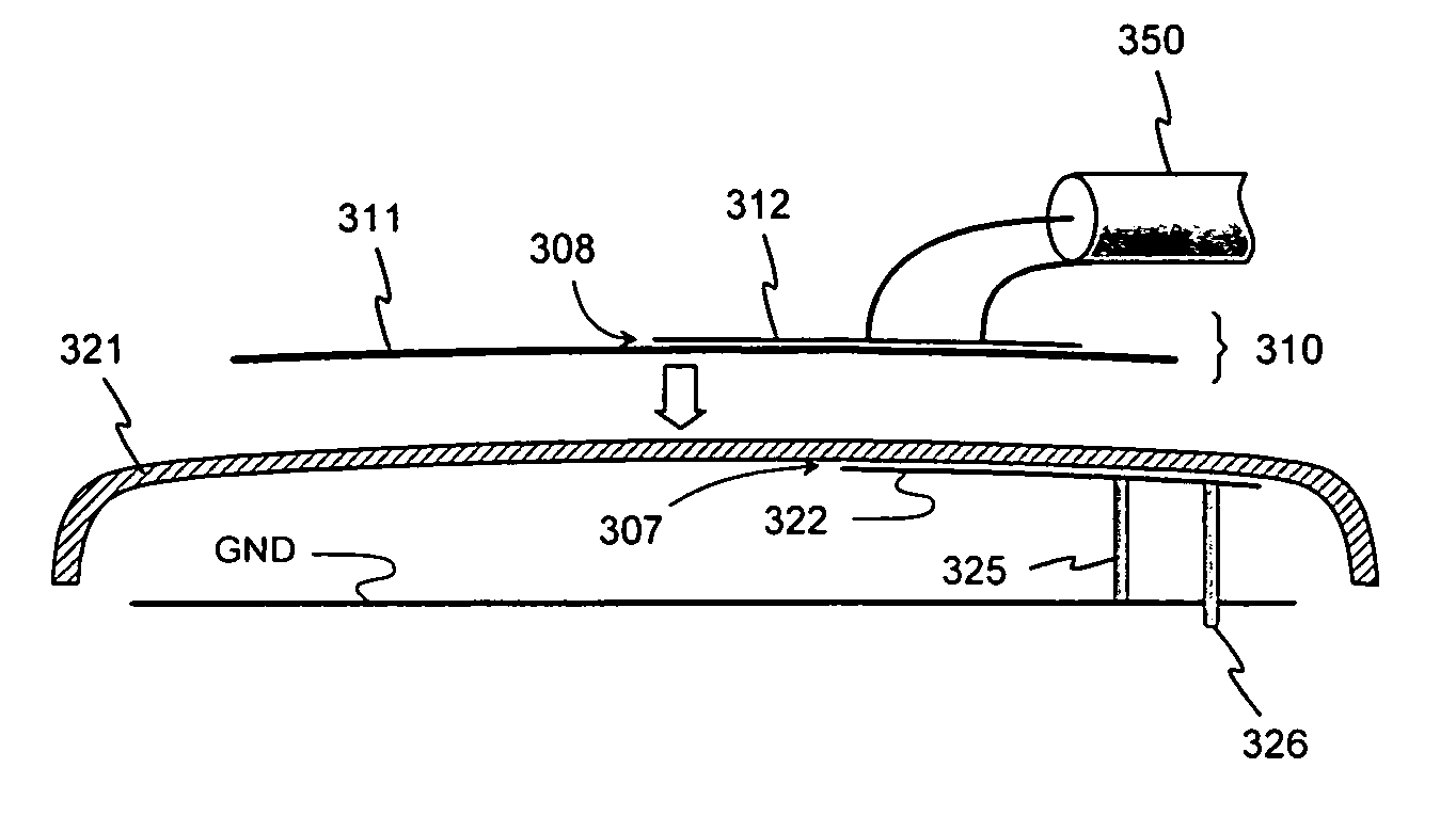 Antenna arrangement for connecting an external device to a radio device