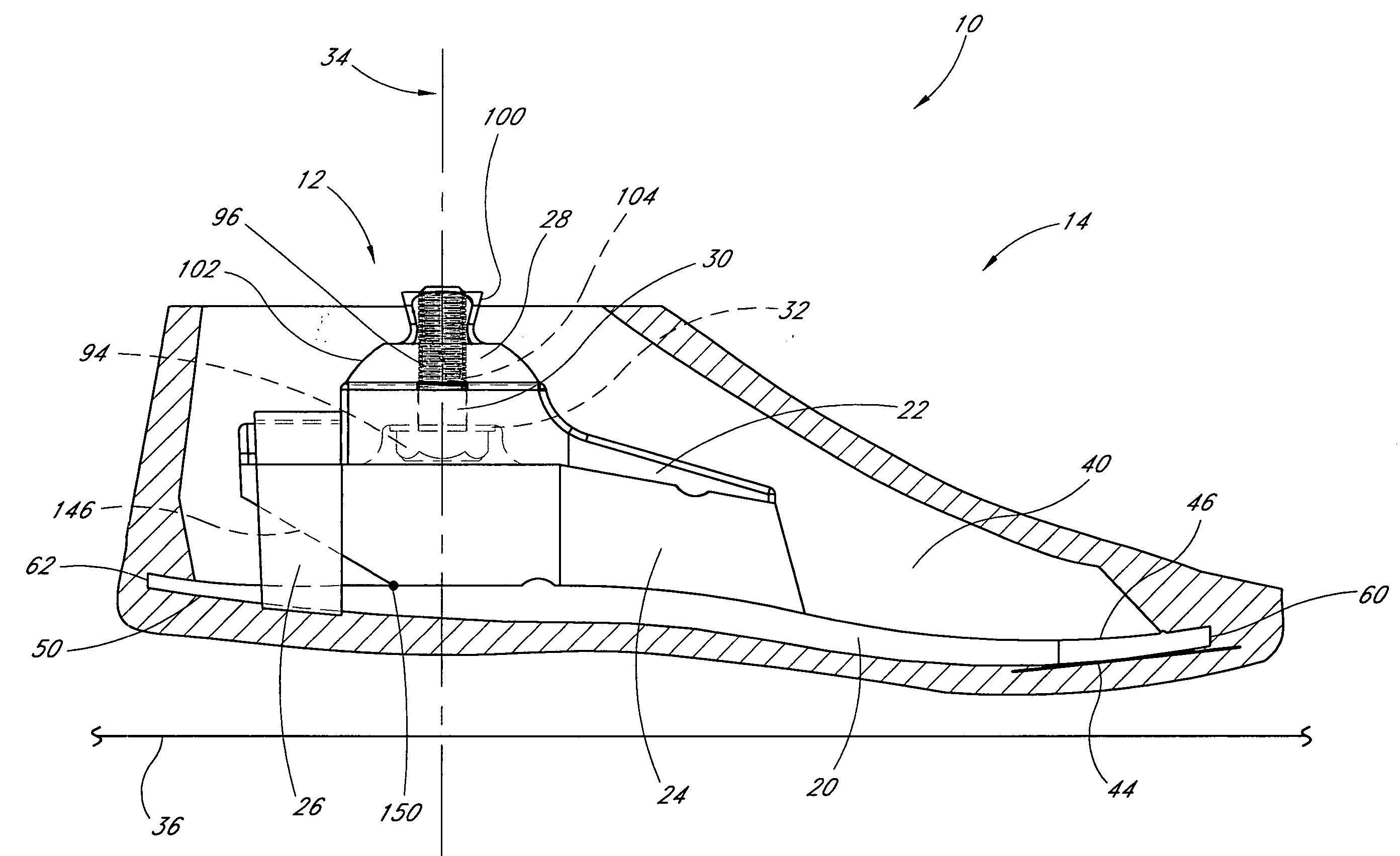 Universal prosthesis with cushioned ankle