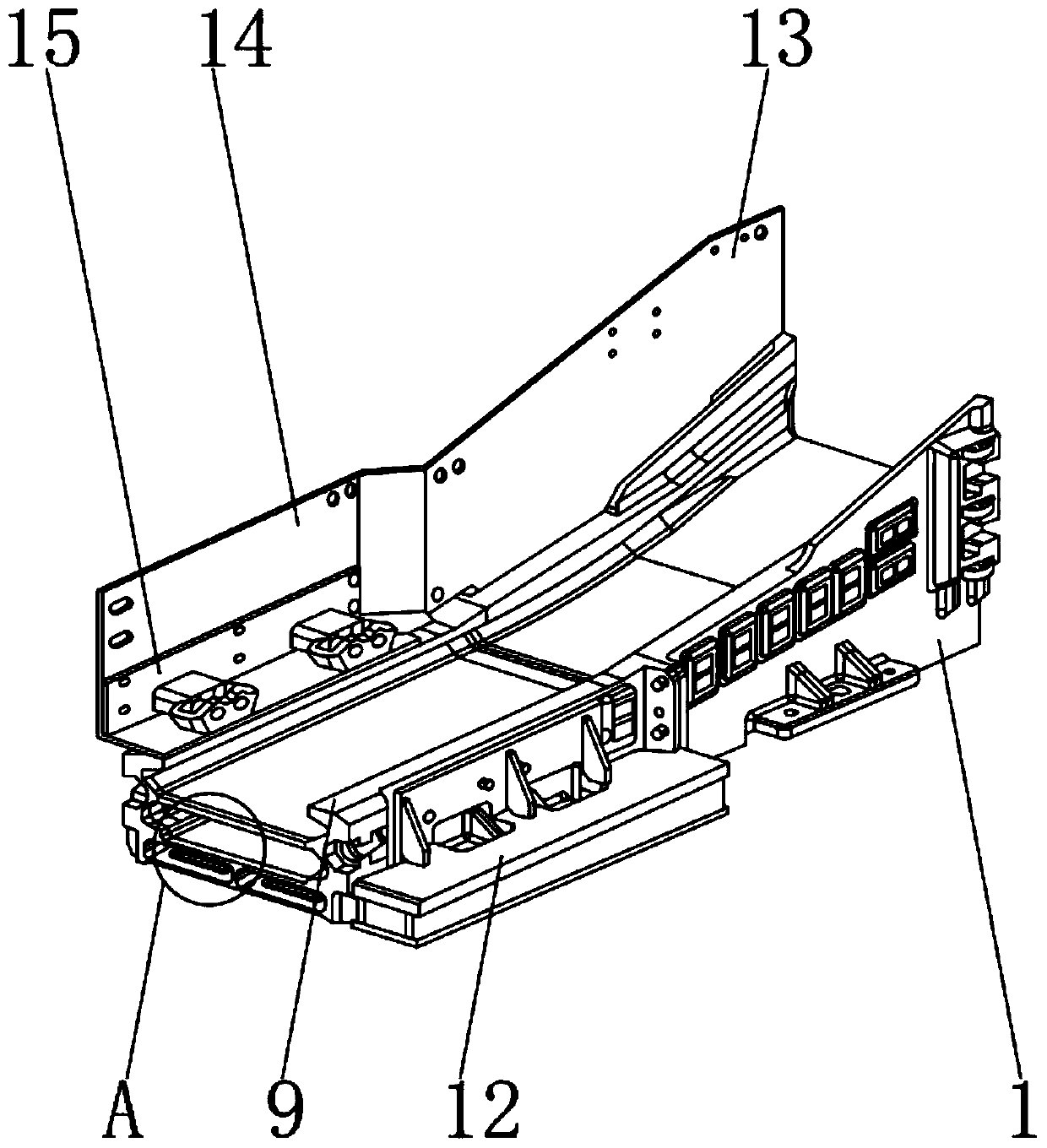 Integrally-cast transition groove for scraping machine