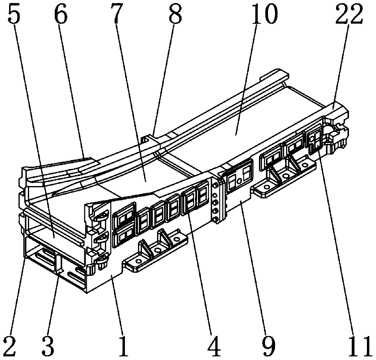 Integrally-cast transition groove for scraping machine