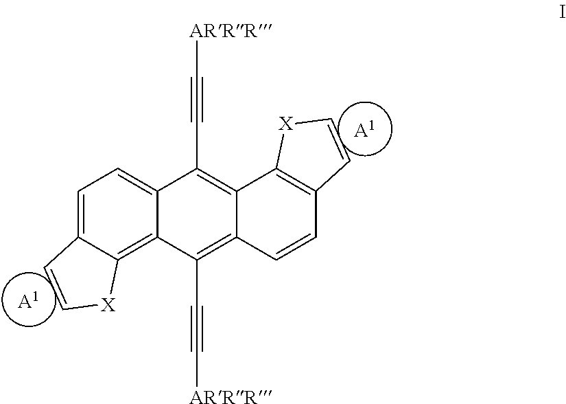 Extended non-linear acene derivatives and their use as organic semiconductors