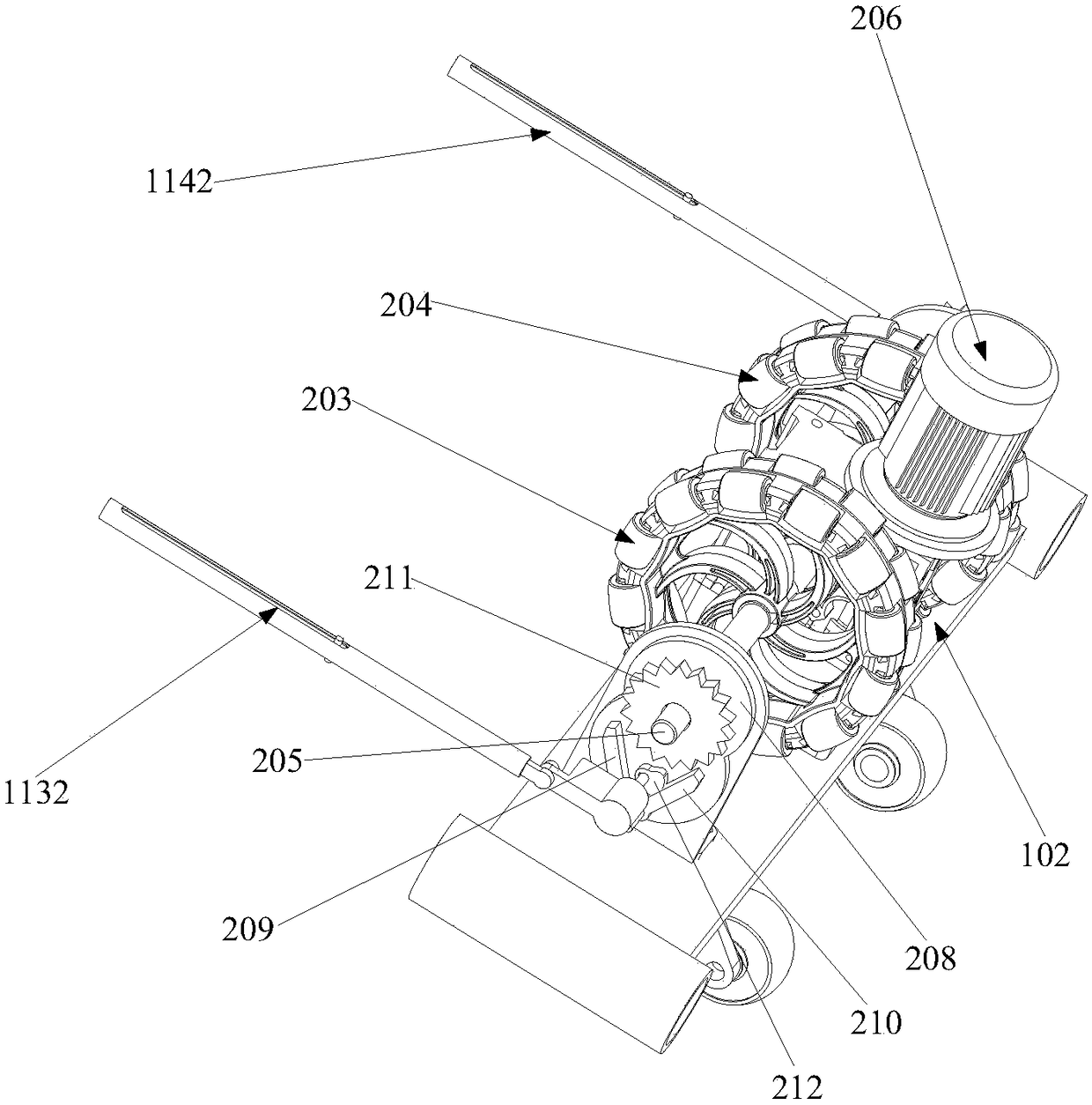 Safety pole-climbing lifting mechanism for aerial operation