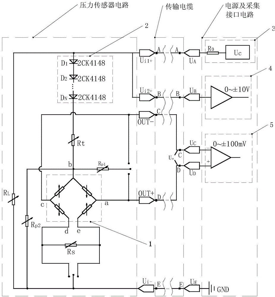 Interchangeability design circuit for pressure sensor of nonstandard signal output