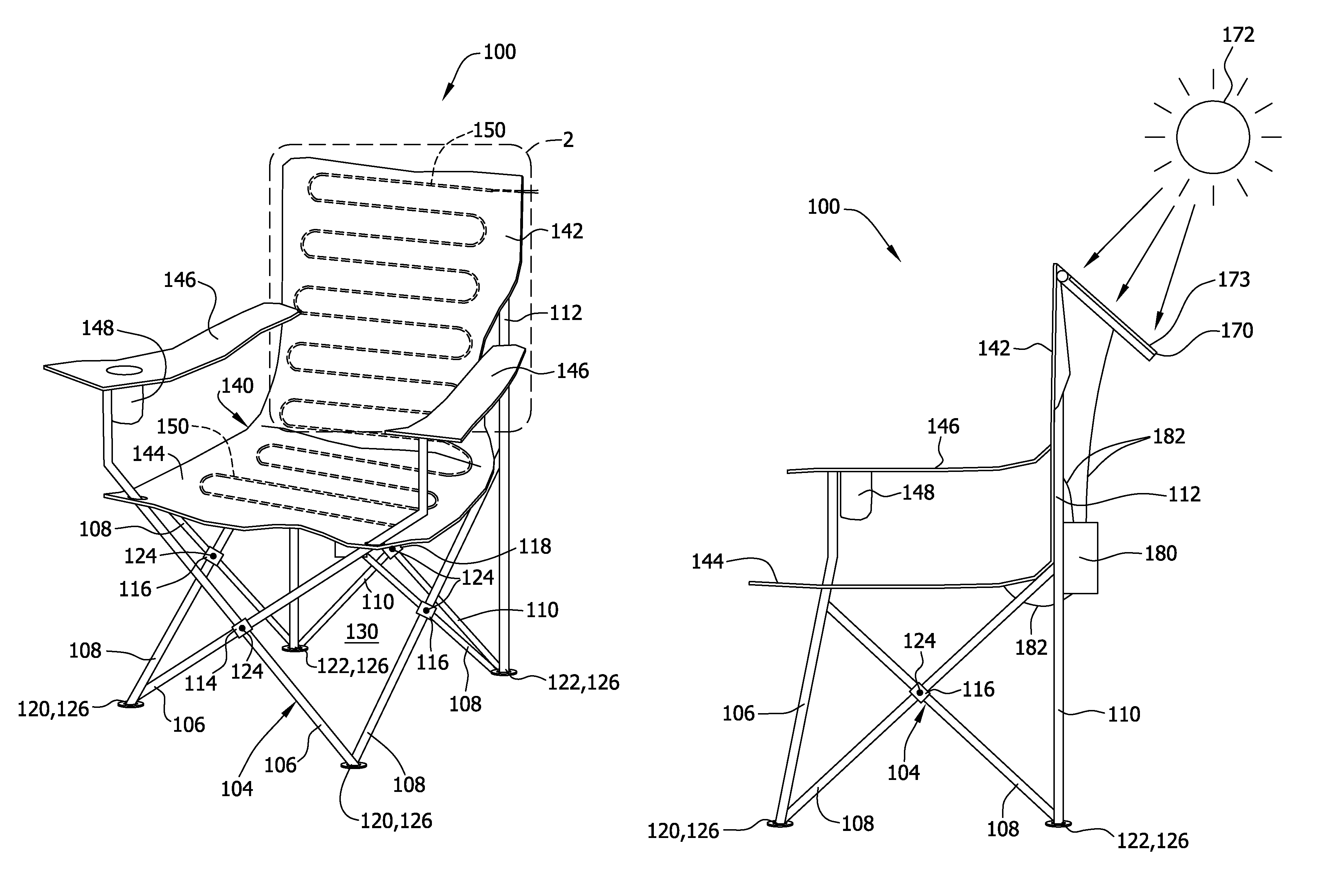 Heated collapsible article of furniture