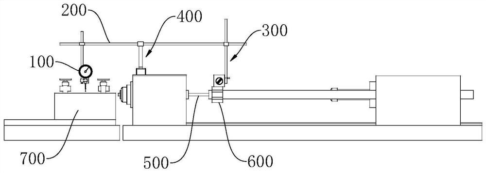 Glass rod drilling equipment calibration device and clamp horizontal calibration method