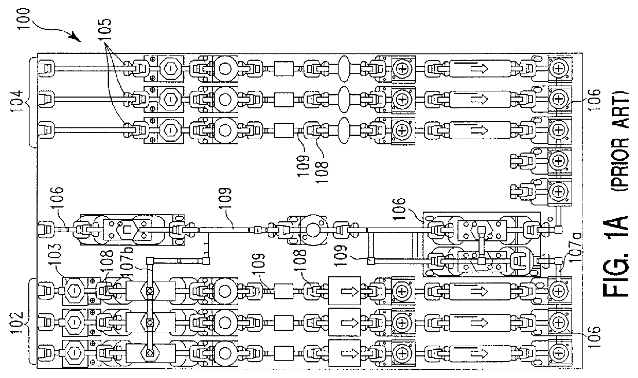 Modular fluid flow system with integrated pump-purge