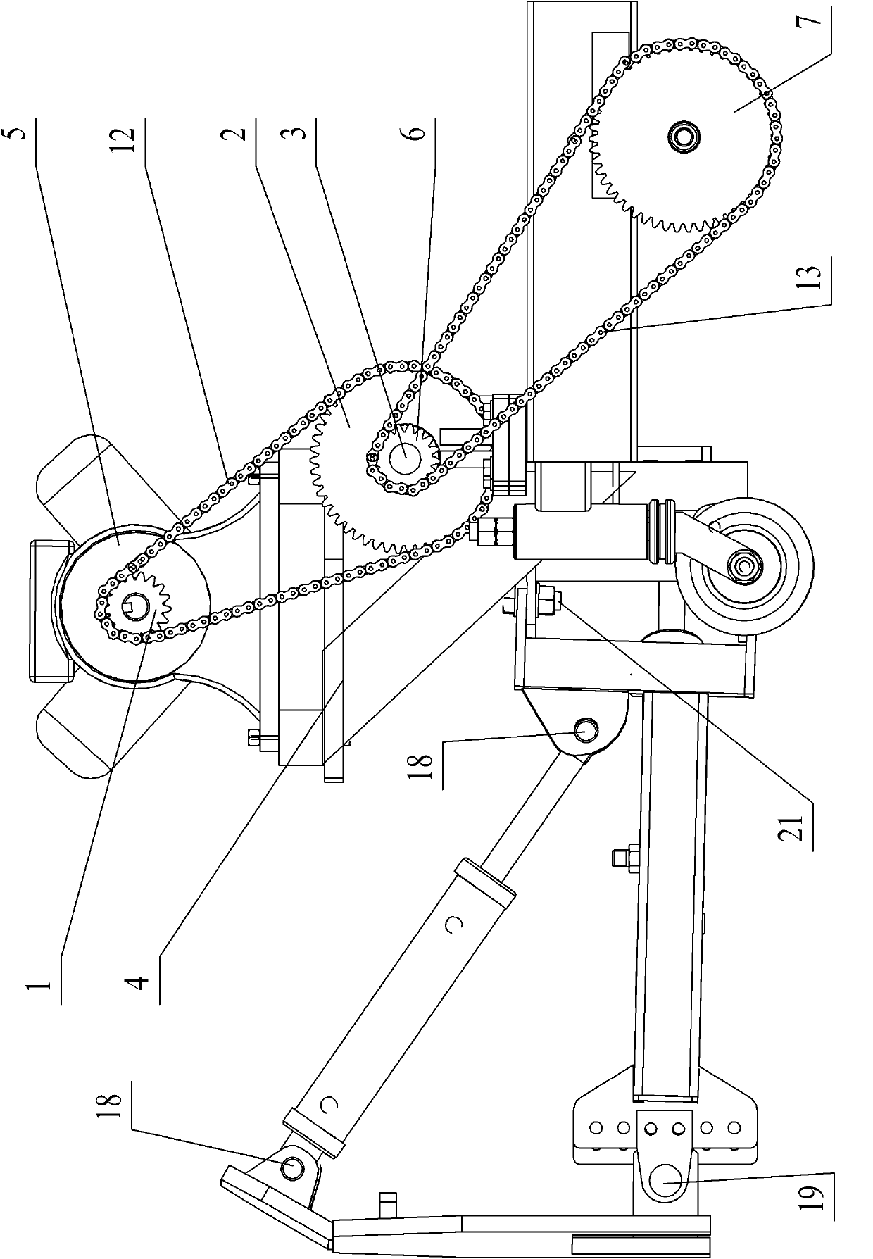 Lifting and swinging hydraulic device for snow remover and snow remover with same