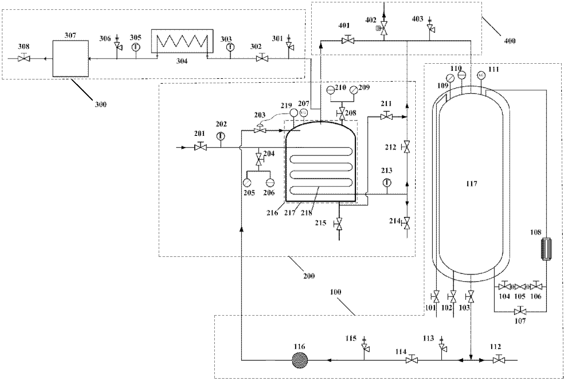 Negative-pressure liquid nitrogen subcooler and method therefore for reducing liquid nitrogen temperature