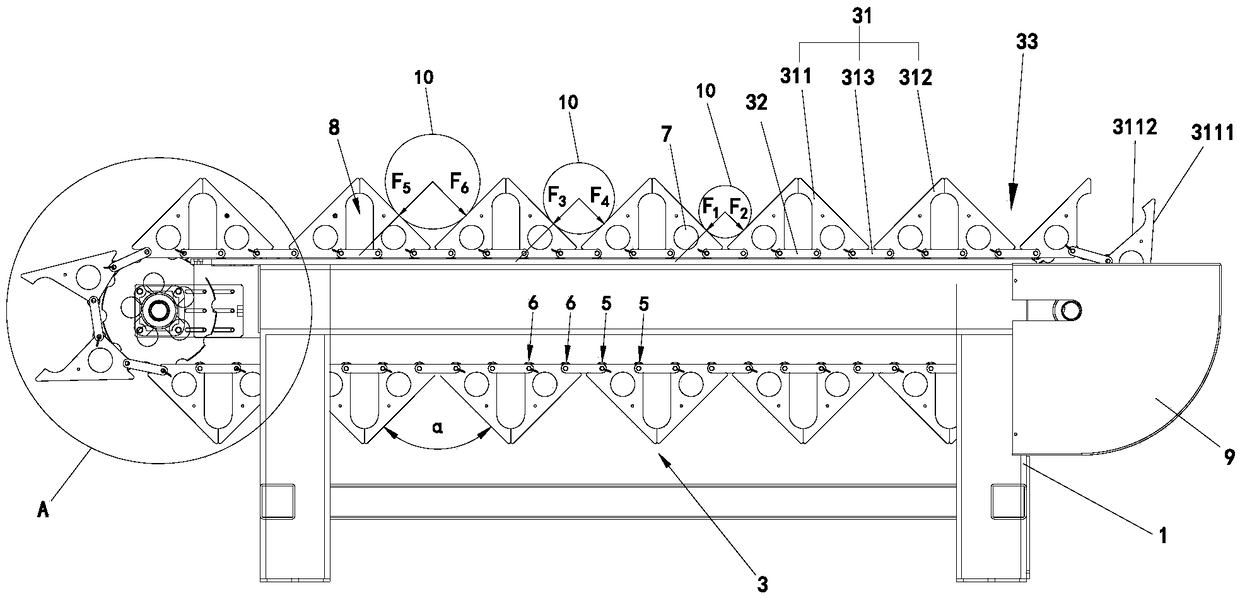 Chain type heavy load conveying device